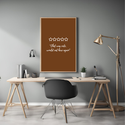5 Star Chef Framed A4 Print - Portrait/Black