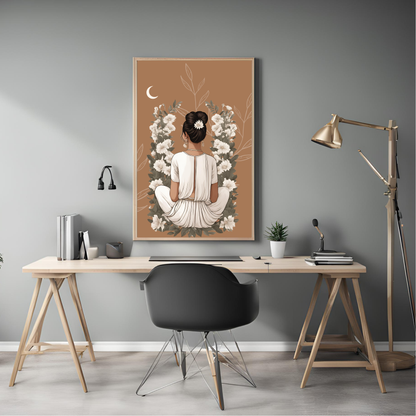 Desi Girl Midnight Black Framed A4 Portrait Print