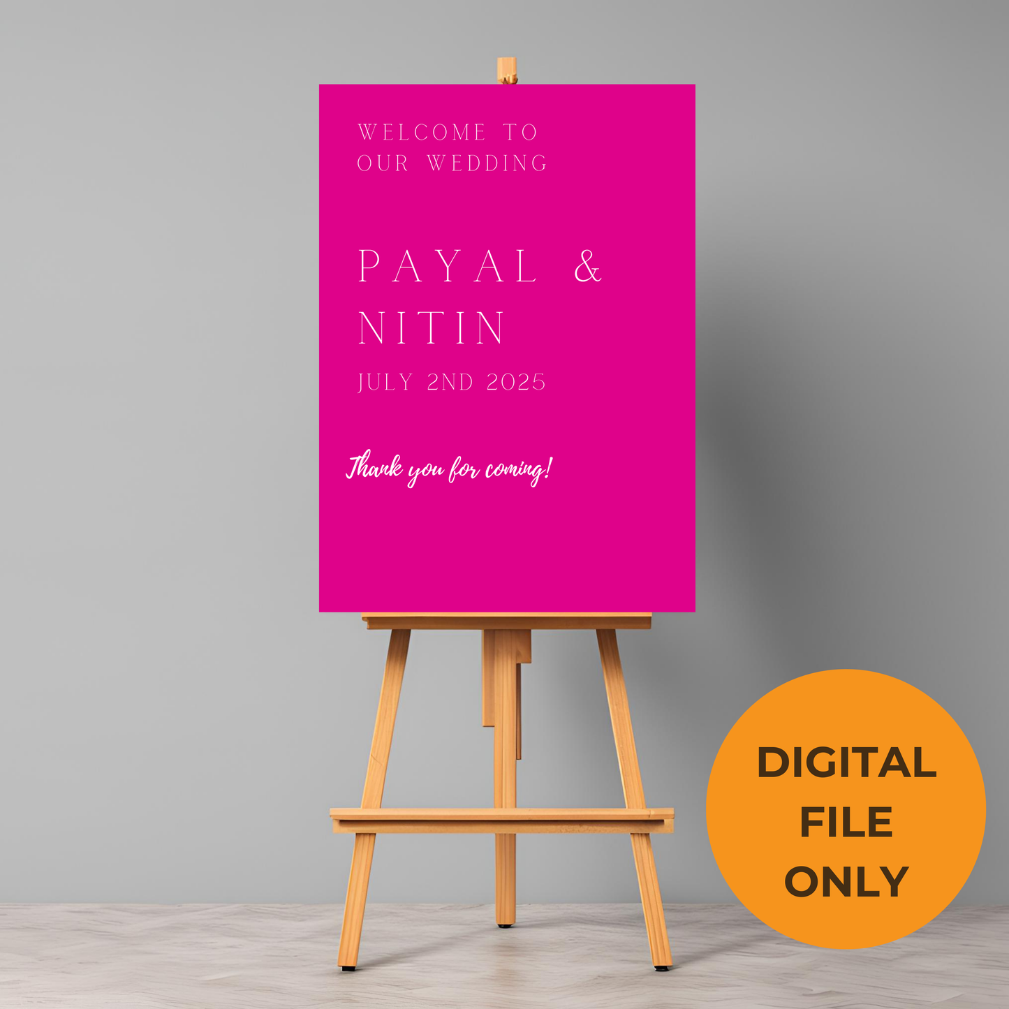 Coloured Minimalist Entrance Board Digital Download - Online Template