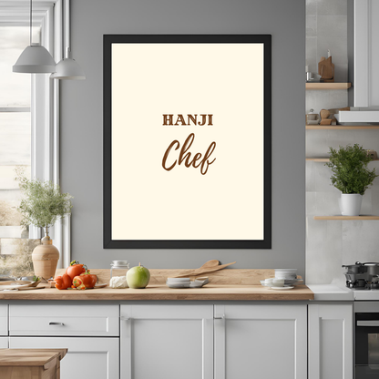 Hanji Chef Framed A4 Print - Portrait/Black