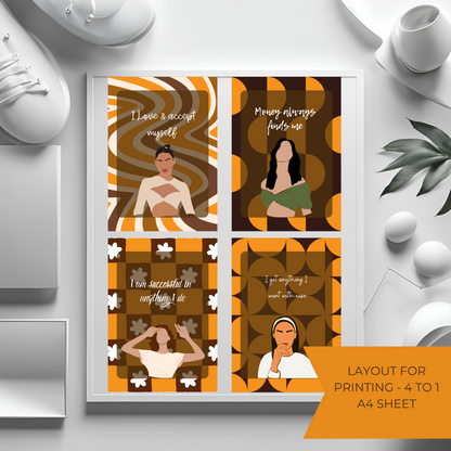 Desi Girl Affirmation Cards – Digital Printable Pack of 12 to Empower Every Brown Girl