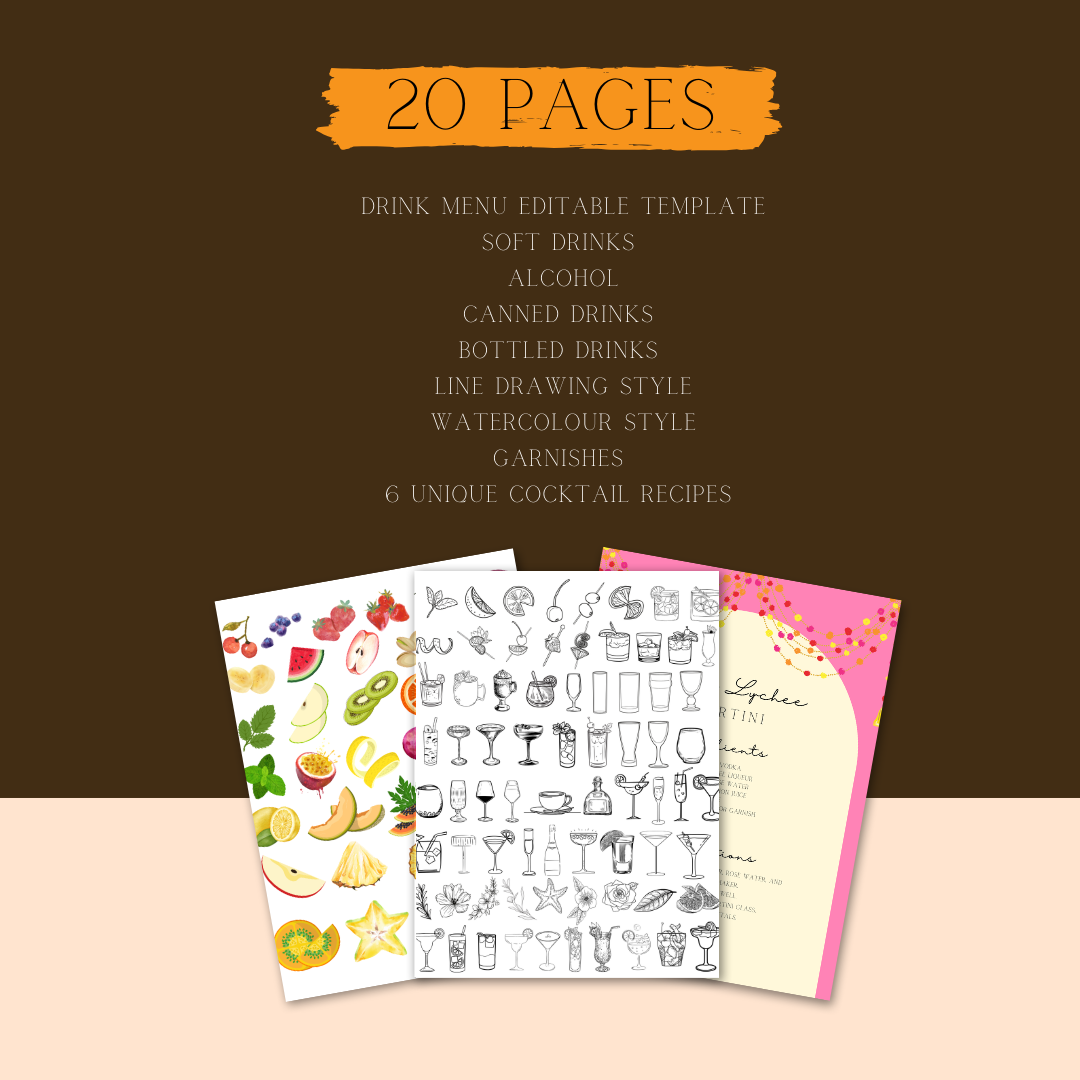 desi editable online colourful bar menu digital template 