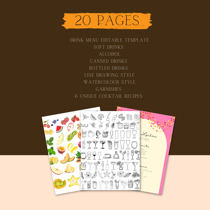 desi editable online colourful bar menu digital template 