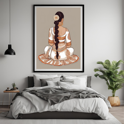 Indian White Gajra Wall Art Digital Download