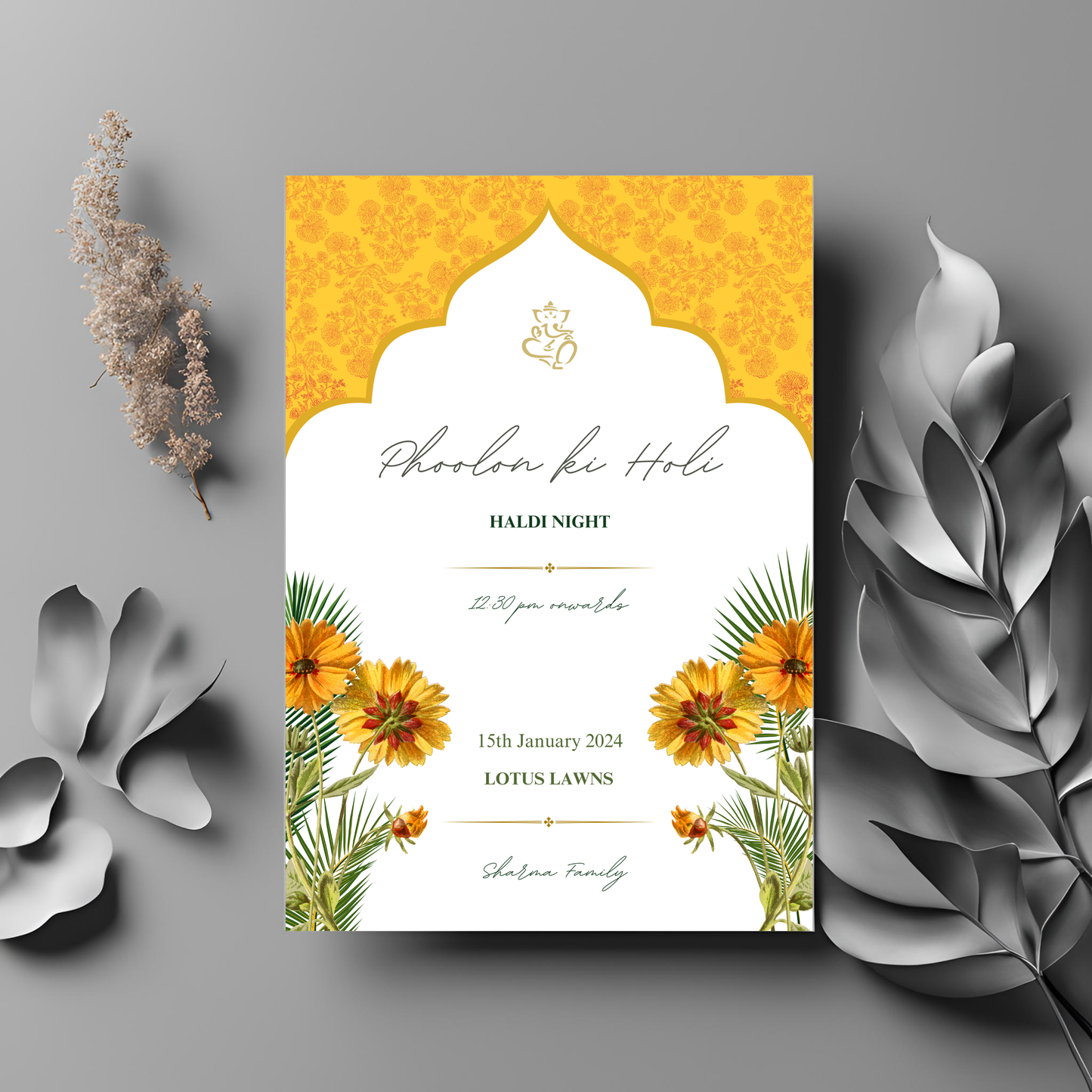 Minimalist Floral Invites 6pcs Digital Download - Online Template