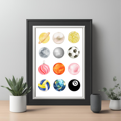 Circles Collage Wall Art Digital Download