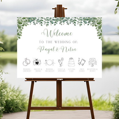 Leaf Wedding Timeline Digital Download - Online Template