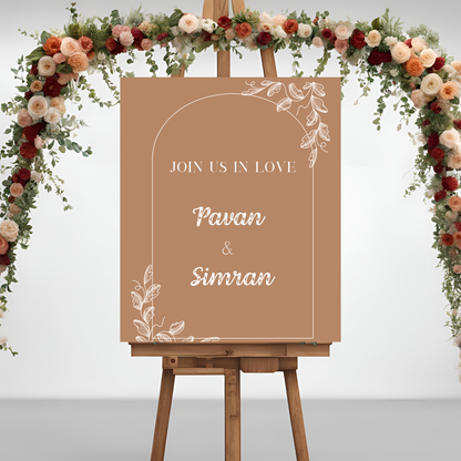 Beige Minimalist Calligraphy Welcome Board