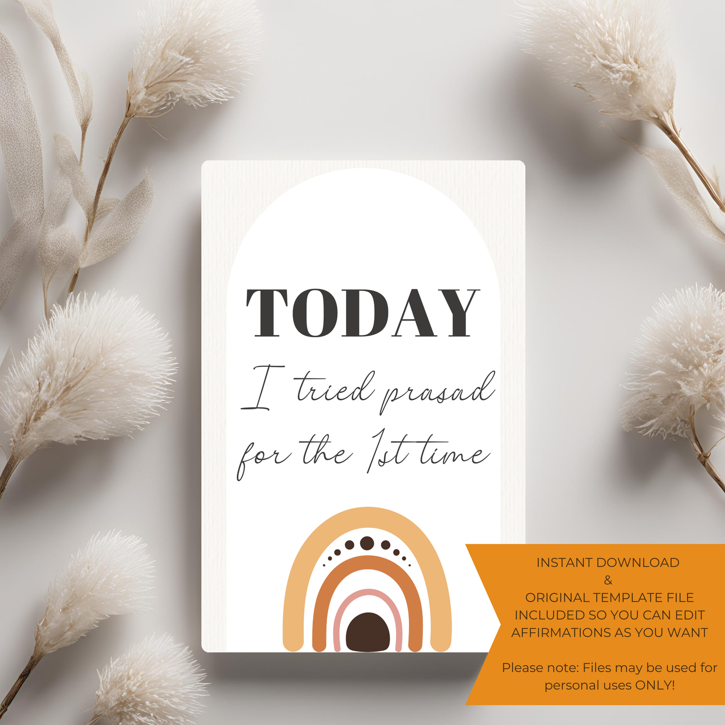 Baby Milestone Digital Download Card - Boho Theme Desi Cards