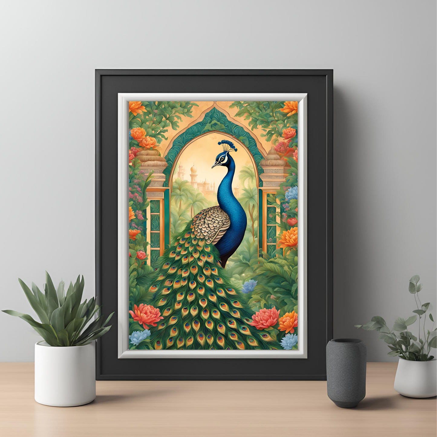 Jaipur Peacock Garden - Mughal Inspired Digital Print