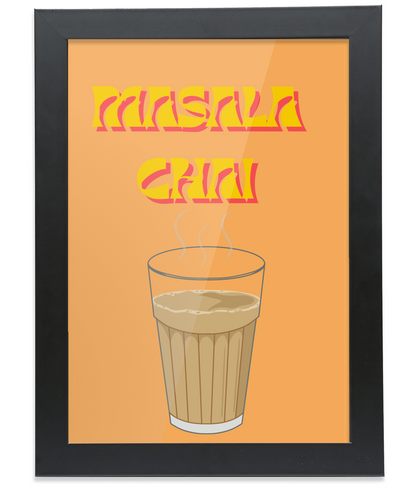 Masala Chai Black Framed A4 Portrait Print