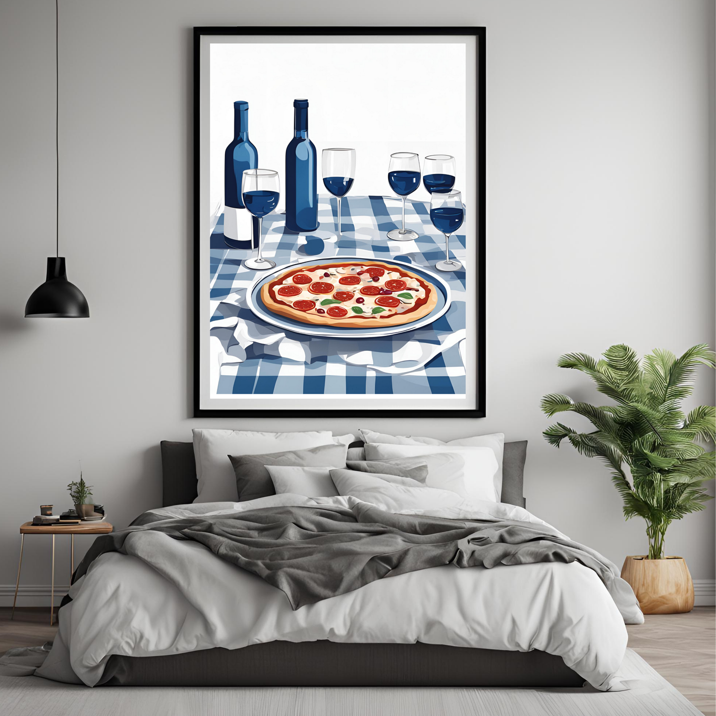 Blue Picnic Wall Art Digital Download