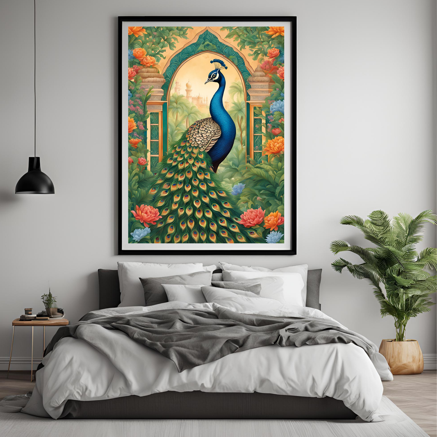 Jaipur Peacock Garden - Mughal Inspired Digital Print