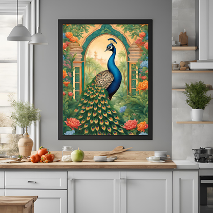 Jaipur Peacock Garden - Mughal Inspired Digital Print
