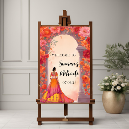 Portrait Mehndi Welcome Sign