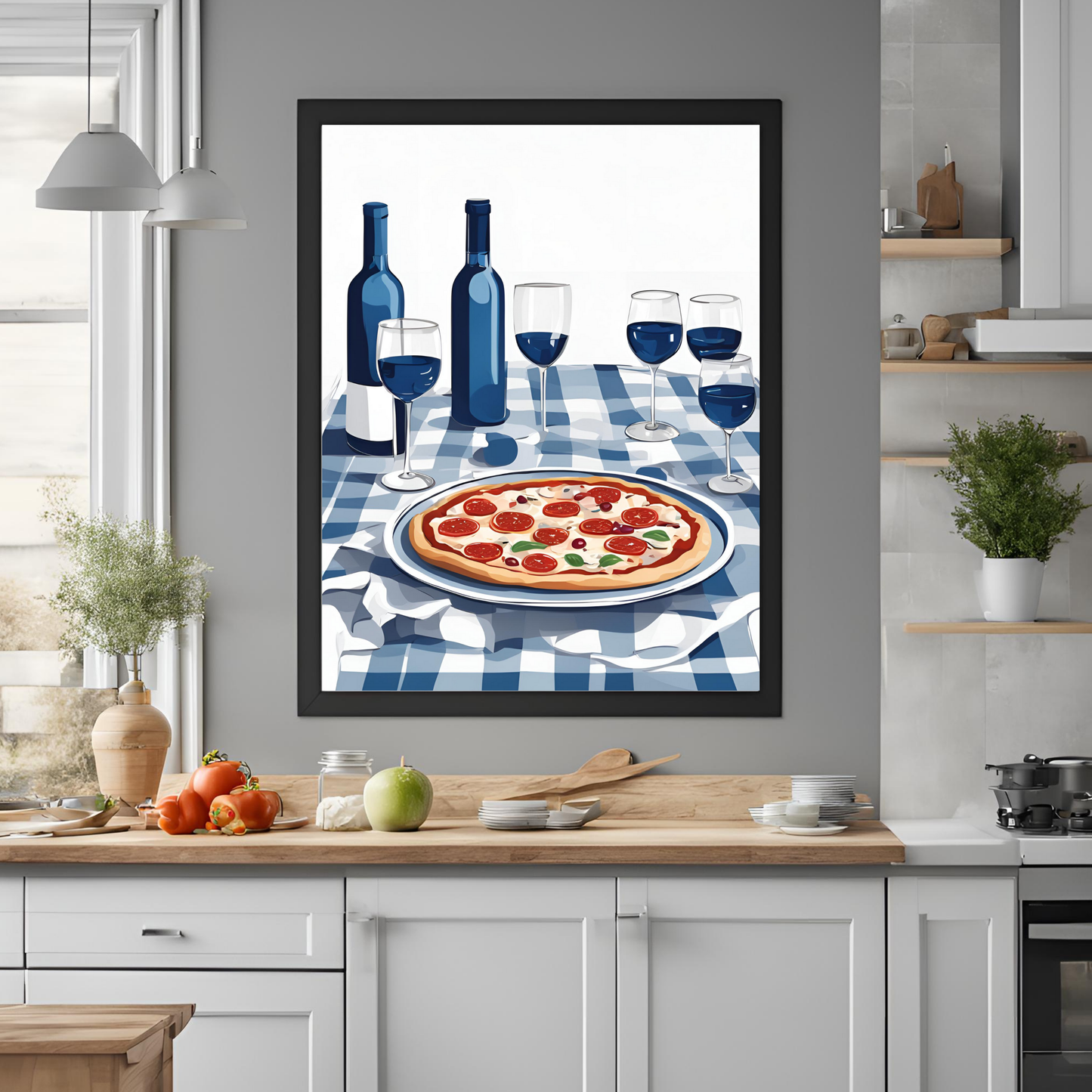 Blue Picnic Wall Art Digital Download