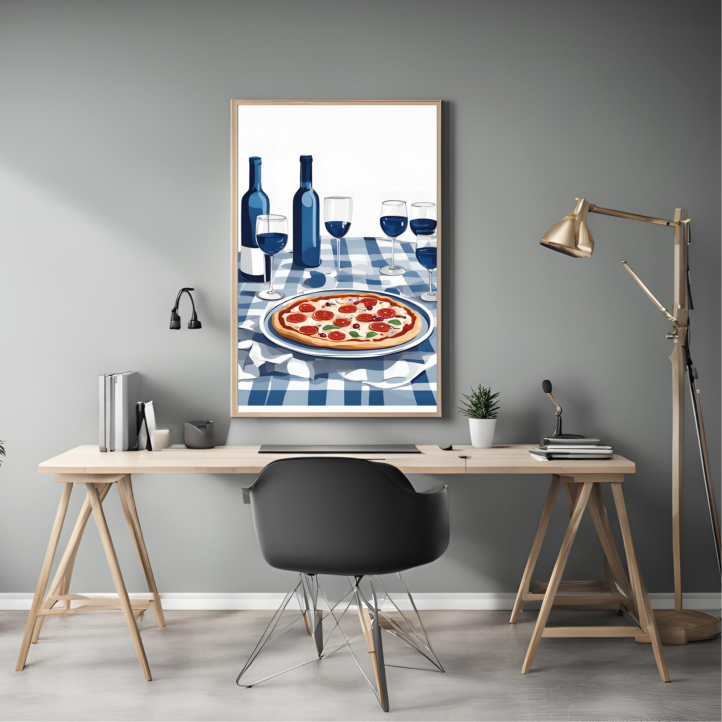 Blue Picnic Wall Art Digital Download