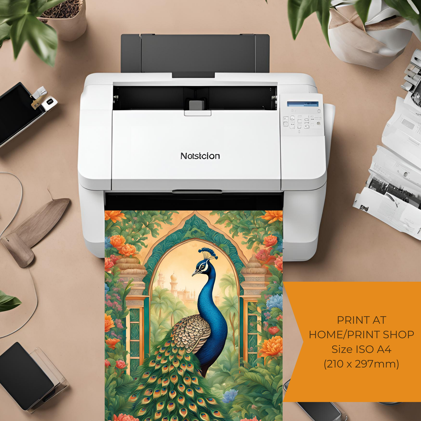 Jaipur Peacock Garden - Mughal Inspired Digital Print
