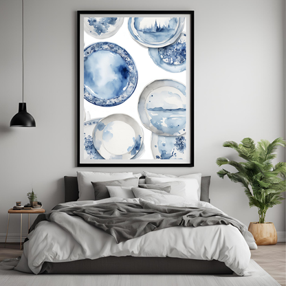 Blue Plates Wall Art Digital Download