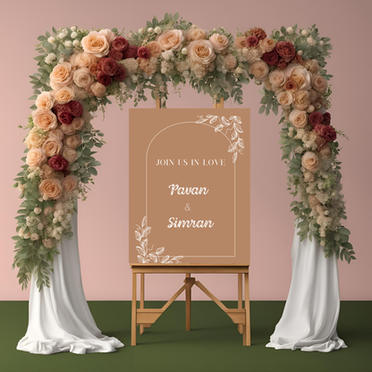 Beige Minimalist Calligraphy Welcome Board