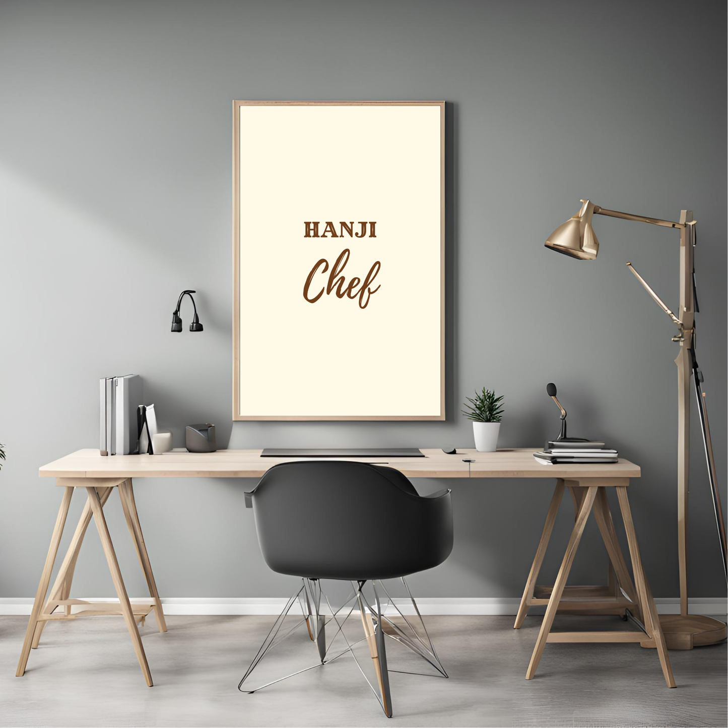 Hanji Chef Framed A4 Print - Portrait/Black
