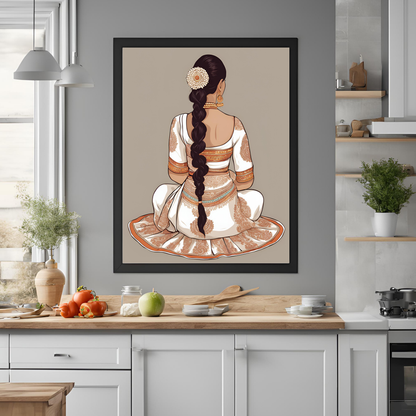 Indian White Gajra Wall Art Digital Download