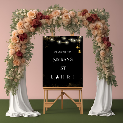 Lohri Black Entrance Board Digital Download - Online Template