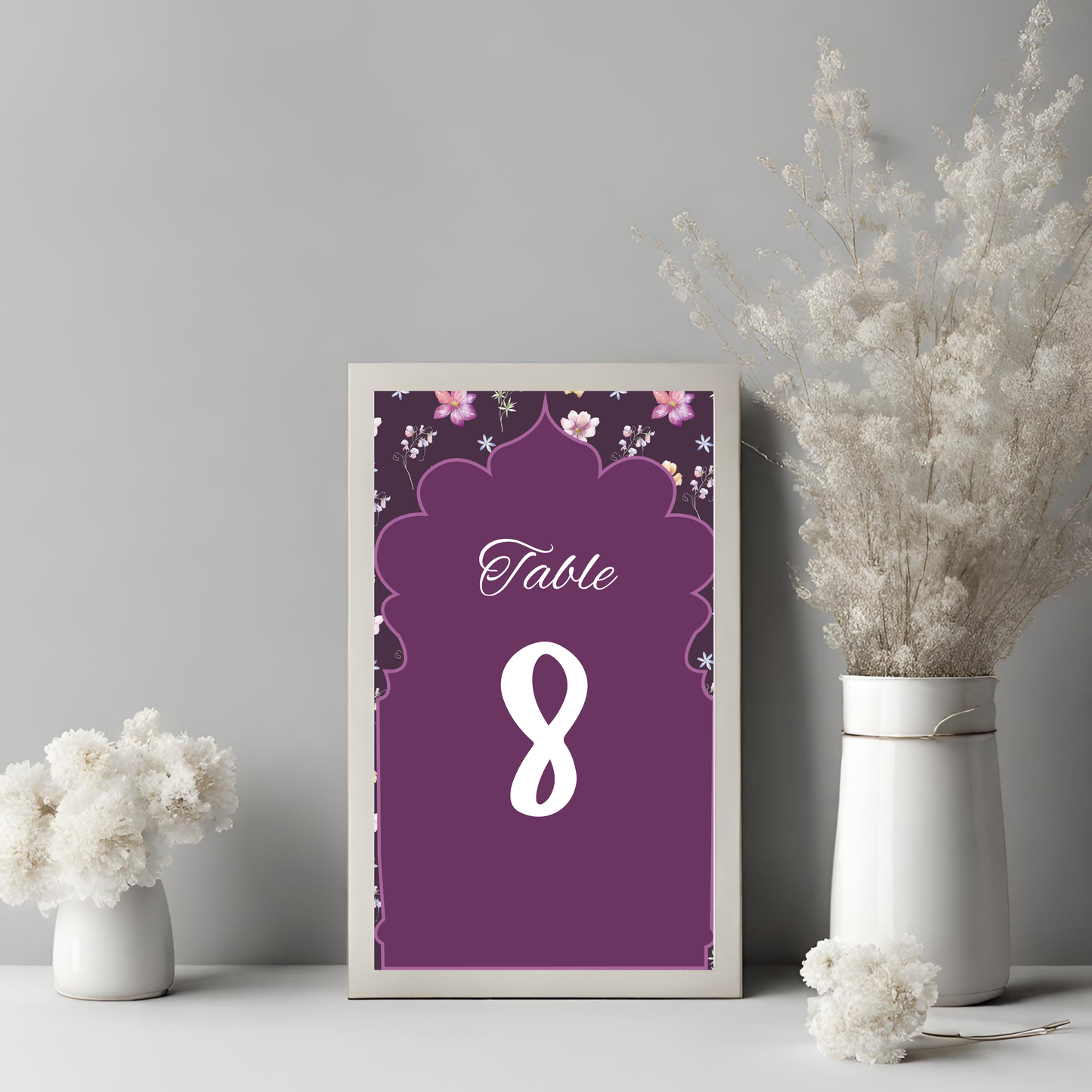 Purple Table Number Digital Download - Online Template