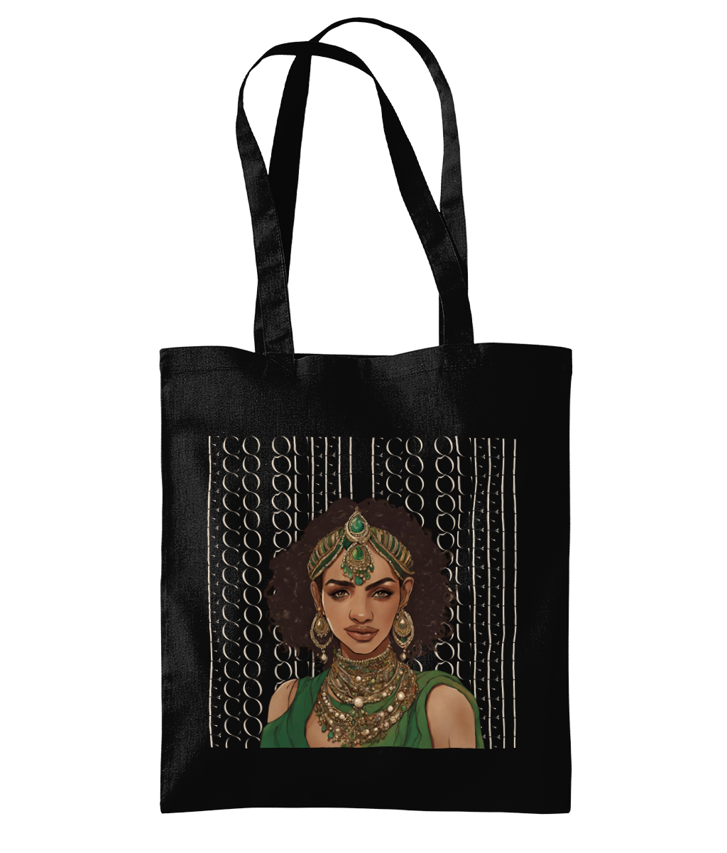 South Asian Art - Brown Eco Queen Tote Bag