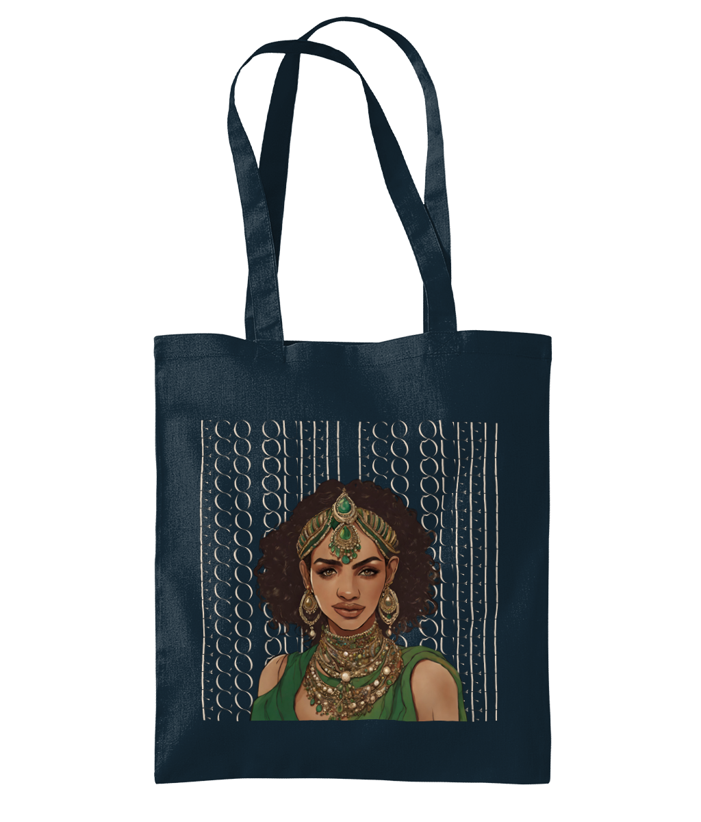 South Asian Art - Brown Eco Queen Tote Bag