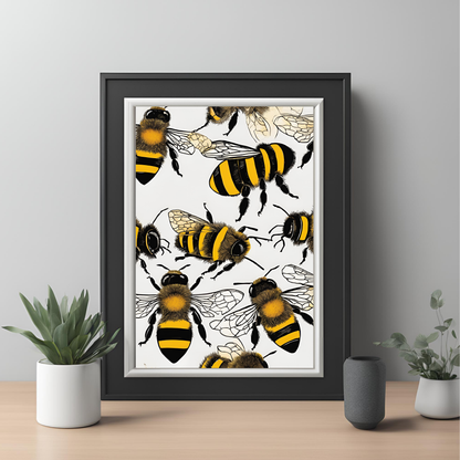 Bee Collage - Digital Printable Wall Art