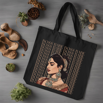 South Asian Art - Brown Boss Babe Tote Bag