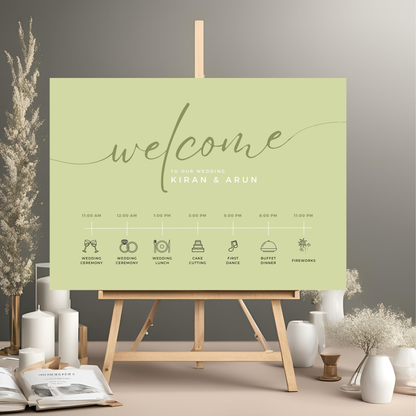 Civil Wedding Minimalist Order of Events Board Digital Download - Online Template