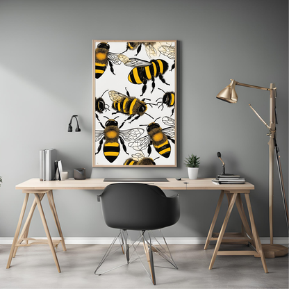 Bee Collage - Digital Printable Wall Art