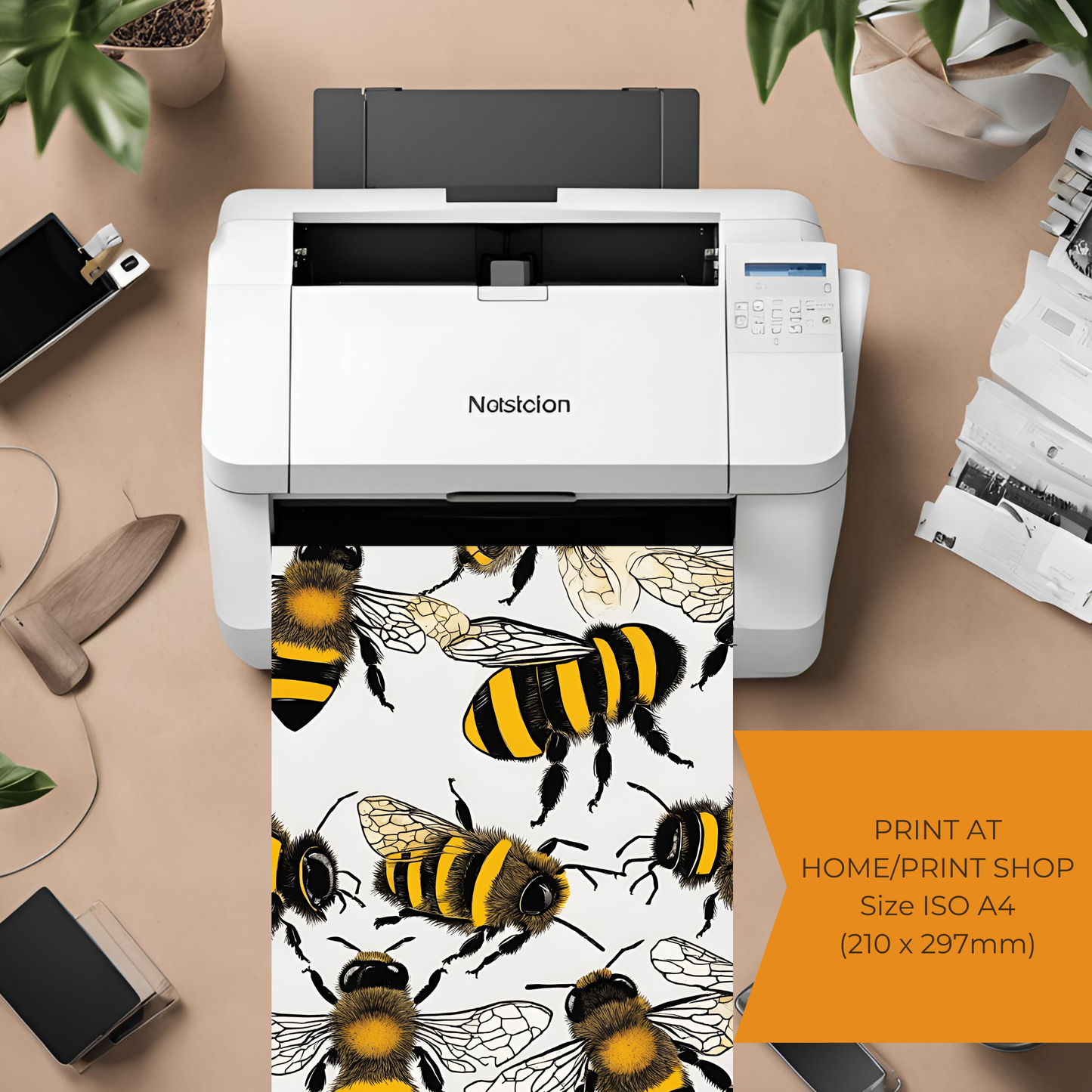 Bee Collage - Digital Printable Wall Art