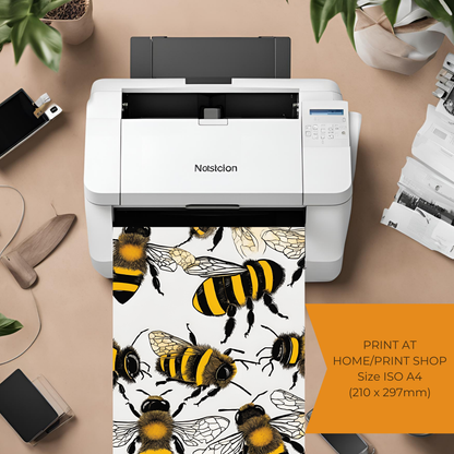 Bee Collage - Digital Printable Wall Art