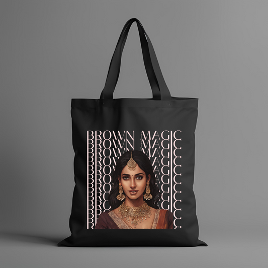 South Asian Art - Pink Brown Magic Tote Bag