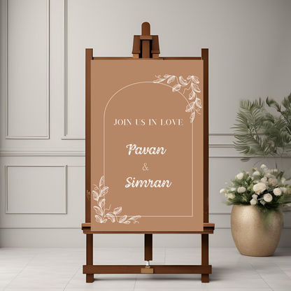 Beige Minimalist Calligraphy Welcome Board