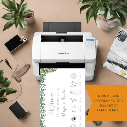 Leaf Wedding Timeline Digital Download - Online Template