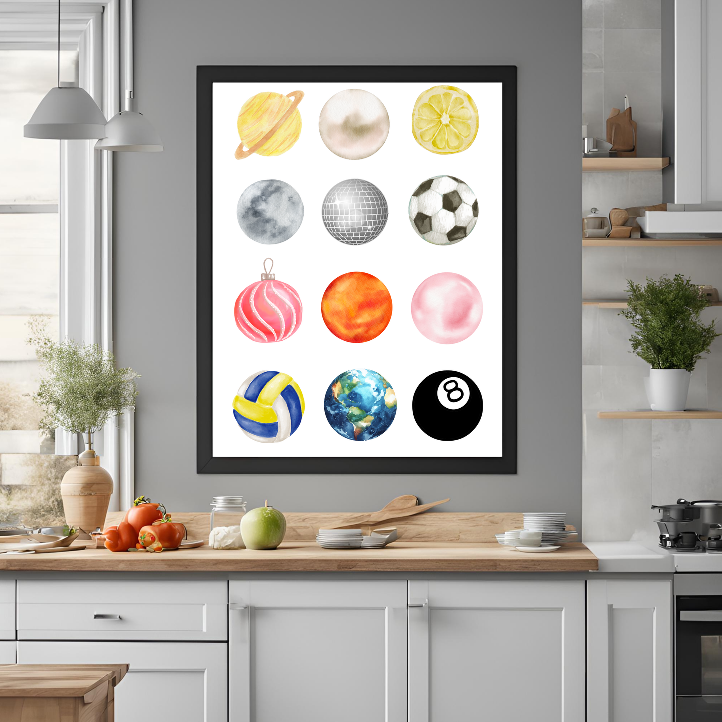 Circles Collage Wall Art Digital Download