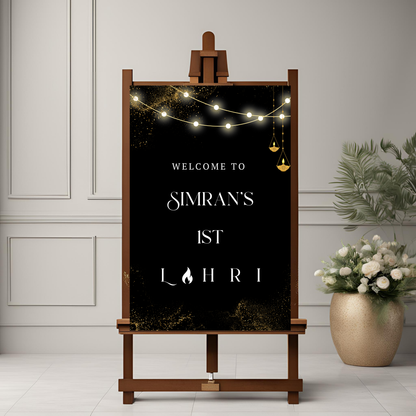 Lohri Black Entrance Board Digital Download - Online Template
