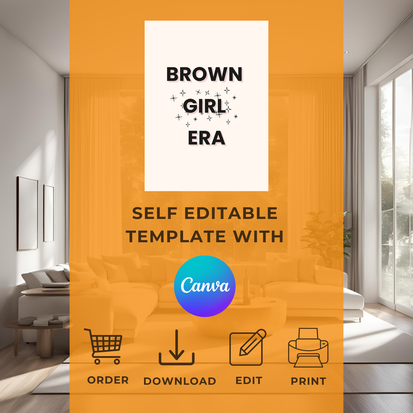 Brown Girl Era Digital Wall Art
