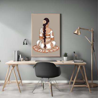 Indian White Gajra Wall Art Digital Download