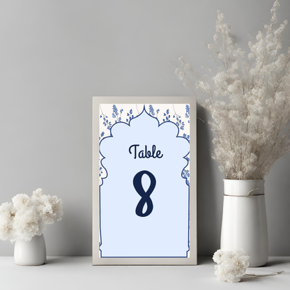 Blue Table Number Digital Download - Online Template