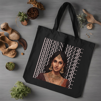 South Asian Art - Pink Brown Magic Tote Bag