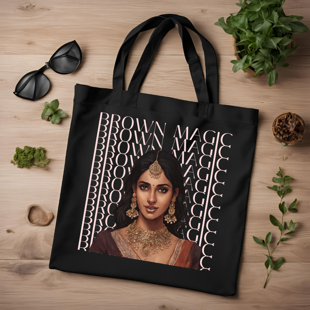 South Asian Art - Pink Brown Magic Tote Bag