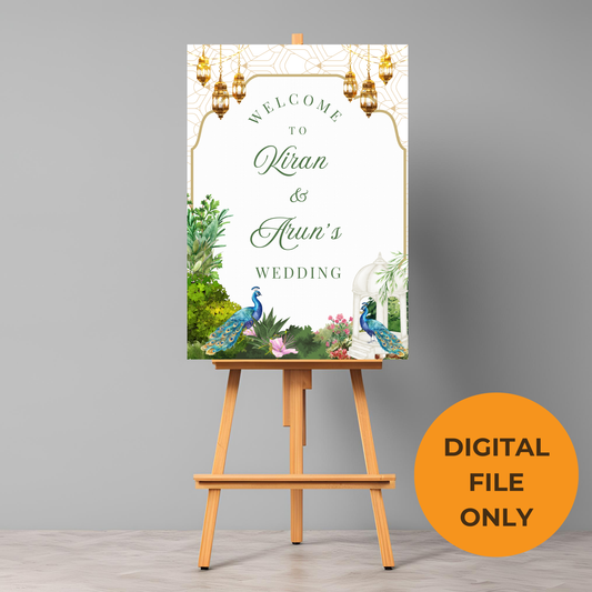 Peacock Garden Entrance Board Digital Download - Online Template
