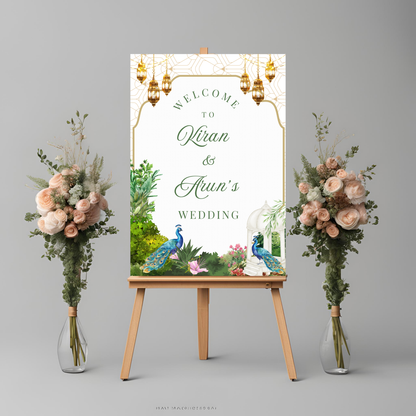 Peacock Garden Entrance Board Digital Download - Online Template