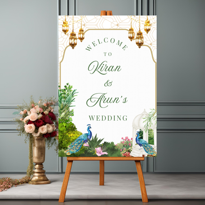 Peacock Garden Entrance Board Digital Download - Online Template