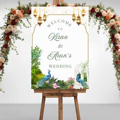 Peacock Garden Entrance Board Digital Download - Online Template